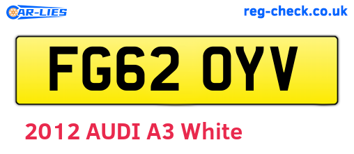 FG62OYV are the vehicle registration plates.