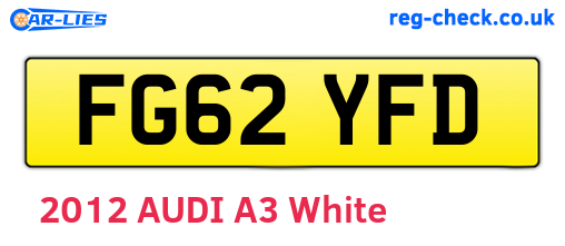 FG62YFD are the vehicle registration plates.