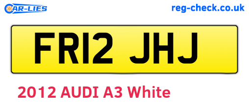 FR12JHJ are the vehicle registration plates.