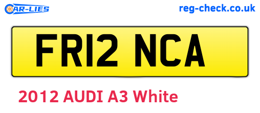 FR12NCA are the vehicle registration plates.
