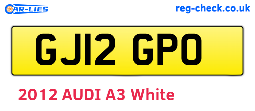 GJ12GPO are the vehicle registration plates.