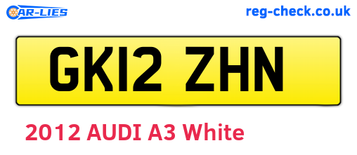 GK12ZHN are the vehicle registration plates.