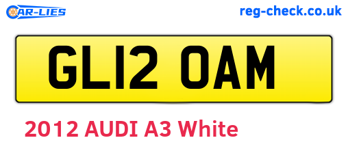 GL12OAM are the vehicle registration plates.