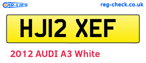 HJ12XEF are the vehicle registration plates.