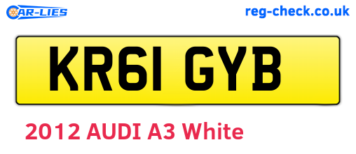 KR61GYB are the vehicle registration plates.
