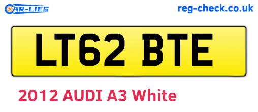 LT62BTE are the vehicle registration plates.