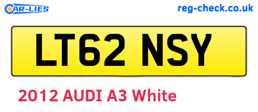 LT62NSY are the vehicle registration plates.