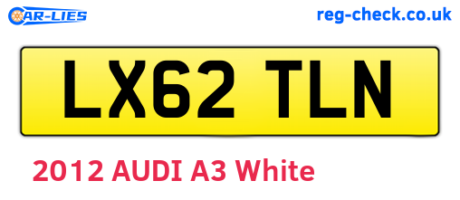 LX62TLN are the vehicle registration plates.