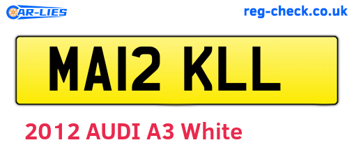 MA12KLL are the vehicle registration plates.