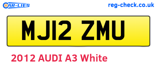 MJ12ZMU are the vehicle registration plates.