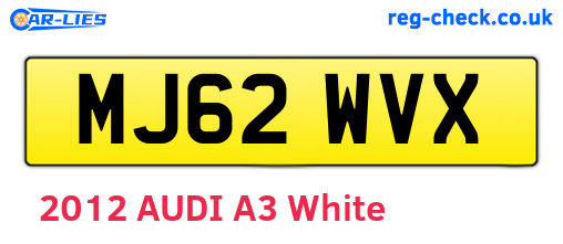 MJ62WVX are the vehicle registration plates.
