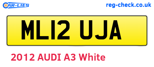ML12UJA are the vehicle registration plates.