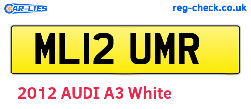 ML12UMR are the vehicle registration plates.