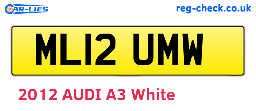 ML12UMW are the vehicle registration plates.