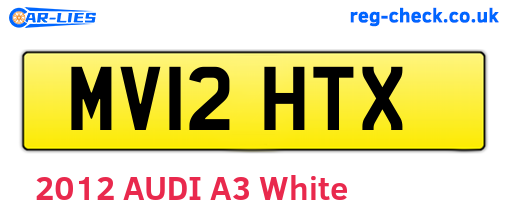 MV12HTX are the vehicle registration plates.