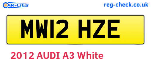 MW12HZE are the vehicle registration plates.