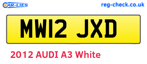 MW12JXD are the vehicle registration plates.