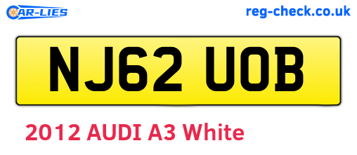 NJ62UOB are the vehicle registration plates.