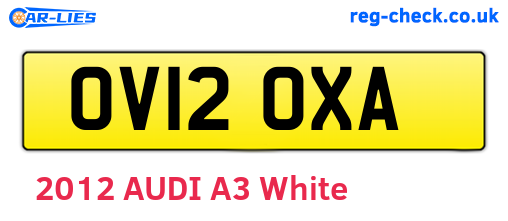 OV12OXA are the vehicle registration plates.