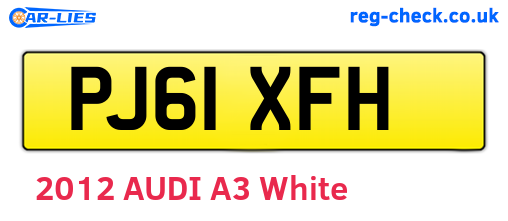 PJ61XFH are the vehicle registration plates.