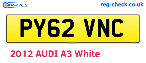 PY62VNC are the vehicle registration plates.