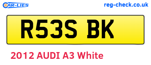 R53SBK are the vehicle registration plates.