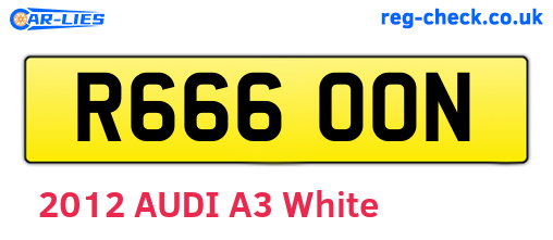 R666OON are the vehicle registration plates.