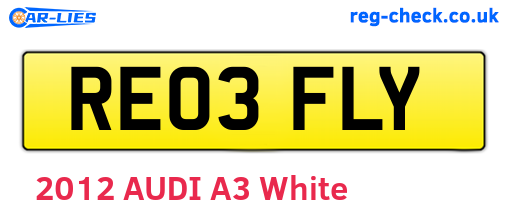 RE03FLY are the vehicle registration plates.