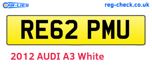 RE62PMU are the vehicle registration plates.