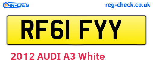 RF61FYY are the vehicle registration plates.