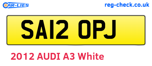 SA12OPJ are the vehicle registration plates.
