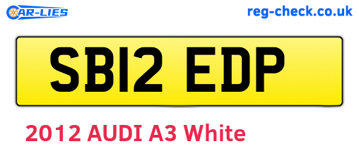 SB12EDP are the vehicle registration plates.