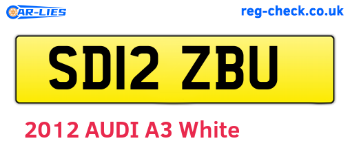 SD12ZBU are the vehicle registration plates.
