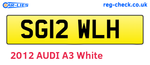 SG12WLH are the vehicle registration plates.