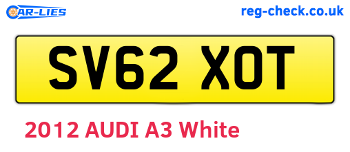 SV62XOT are the vehicle registration plates.