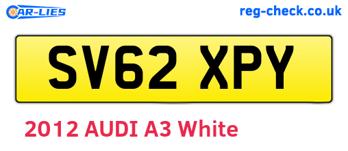 SV62XPY are the vehicle registration plates.