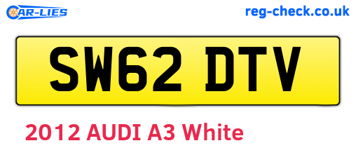 SW62DTV are the vehicle registration plates.