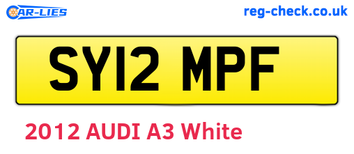 SY12MPF are the vehicle registration plates.