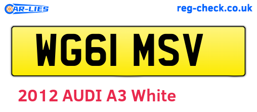 WG61MSV are the vehicle registration plates.