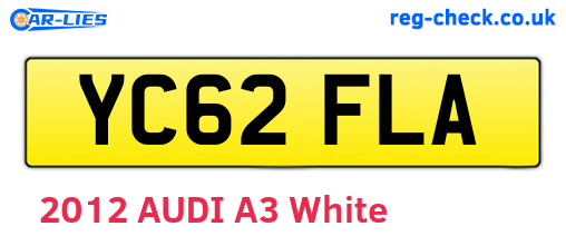YC62FLA are the vehicle registration plates.
