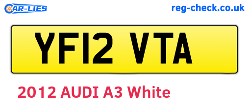 YF12VTA are the vehicle registration plates.
