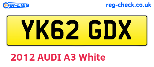 YK62GDX are the vehicle registration plates.