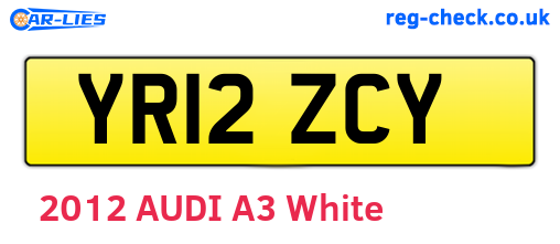 YR12ZCY are the vehicle registration plates.