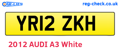 YR12ZKH are the vehicle registration plates.