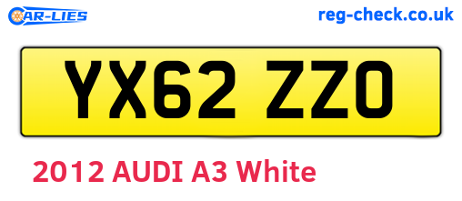 YX62ZZO are the vehicle registration plates.