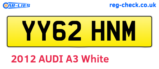 YY62HNM are the vehicle registration plates.