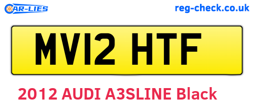 MV12HTF are the vehicle registration plates.