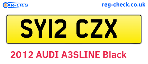 SY12CZX are the vehicle registration plates.