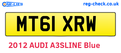 MT61XRW are the vehicle registration plates.