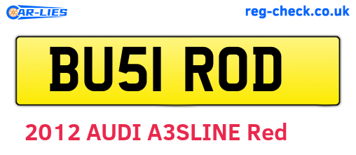 BU51ROD are the vehicle registration plates.
